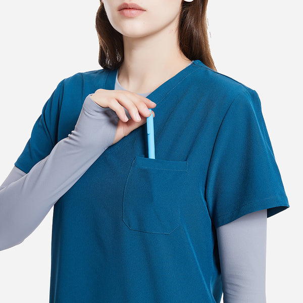 Women's Basic Micro Fiber Stretch Fabric Scrub Top-Valiant-TSPL22SCT001F