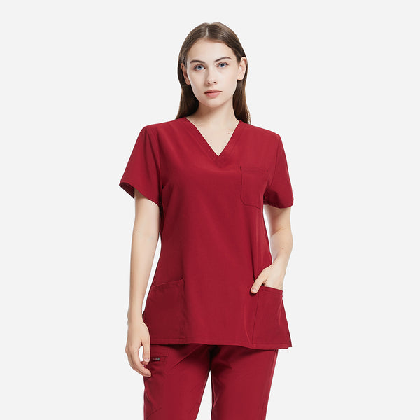 Women's Basic Micro Fiber Stretch Fabric Scrub Top-Valiant-TSPL22SCT001F