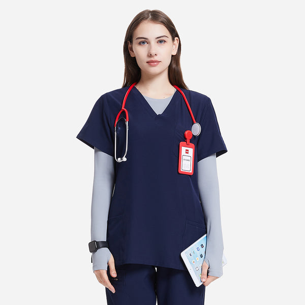 Women's Basic Micro Fiber Stretch Fabric Scrub Top-Valiant-TSPL22SCT001F