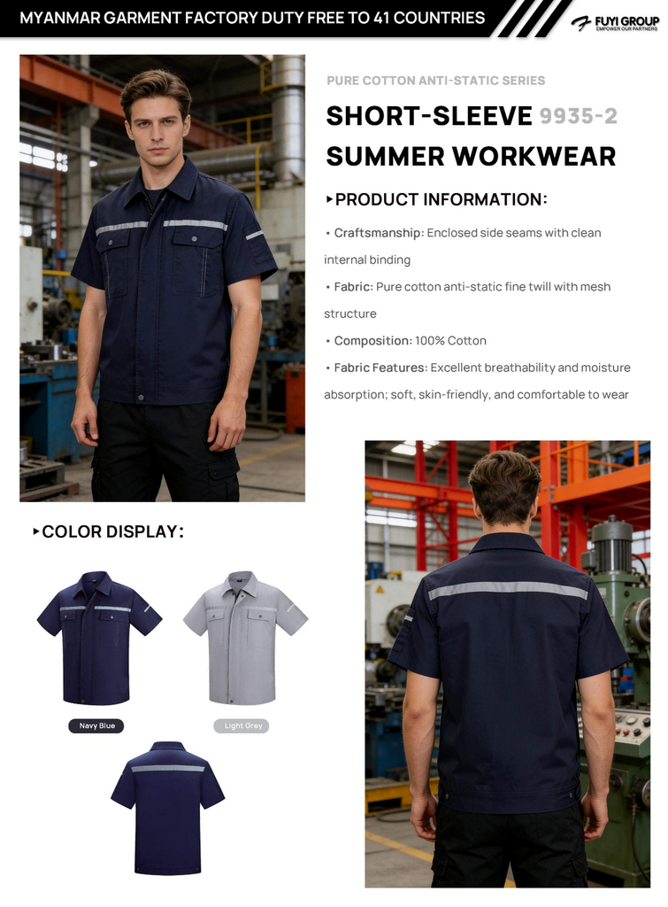 Hot-selling anti-static summer workwear(3/3) from FUYI in 2026