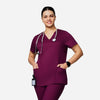 Women's Basic Cotton Rich Stretch Scrub Top-Alyssa-CVCS23SCT001F