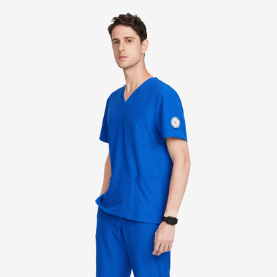 Men's Basic Micro Fiber Stretch Fabric Scrub Top-Loius-TSPL22SCT001M