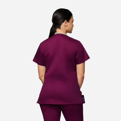 Women's Basic Cotton Rich Stretch Scrub Top-Alyssa-CVCS23SCT001F