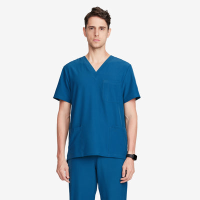 Men's Basic Micro Fiber Stretch Fabric Scrub Top-Loius-TSPL22SCT001M