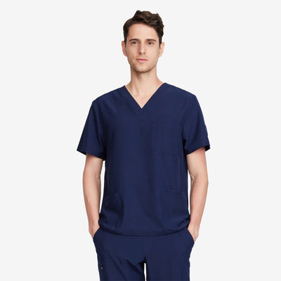 Men's Basic Micro Fiber Stretch Fabric Scrub Top-Loius-TSPL22SCT001M